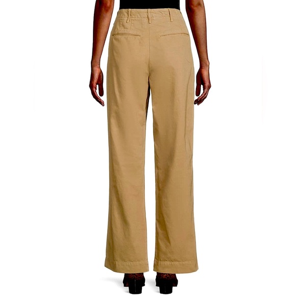 NEW Solid Wide Leg Pants - Washed Khaki - Picture 4 of 5